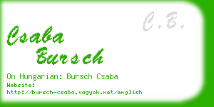 csaba bursch business card